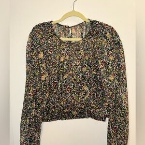 Abercrombie & Fitch Multicolor Floral Blouse with Balloon Sleeves
